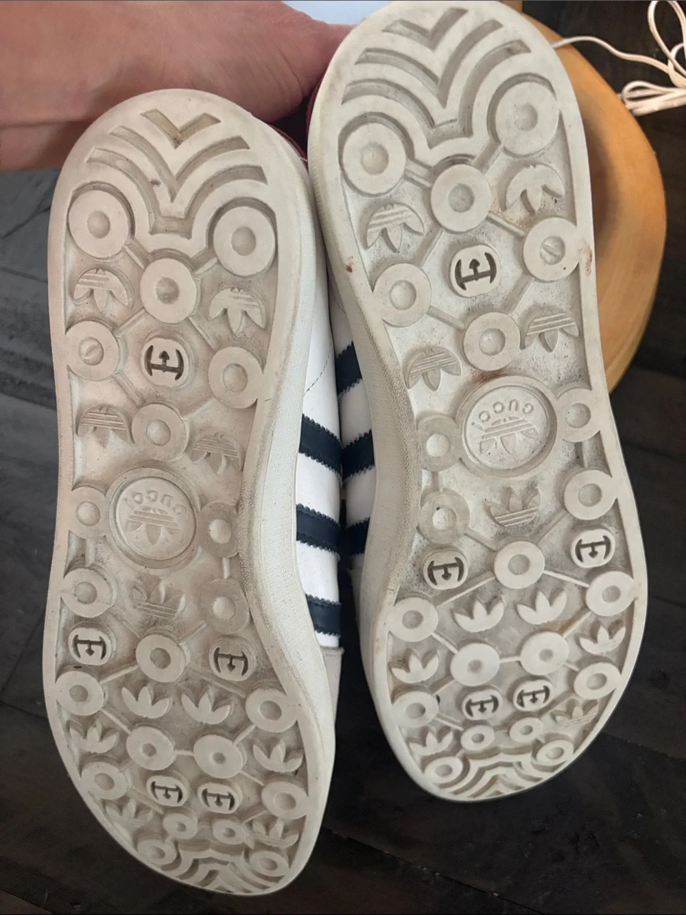 Men's Cream Sneakers with Navy Stripes - Athletic Casual Style